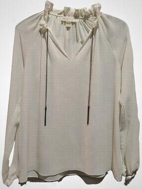 MICHAEL Michael Kors Cream Georgette Peasant Blouse